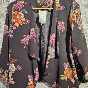 Flower Print Jules & Leopold- Open Front Shawl Blazer